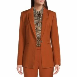 Best Sale ❤️ Alex Marie Liza Anywhere, Everywhere Peak Lapel Long Sleeve Blazer Ginger 🌟