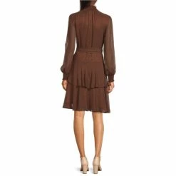 Top 10 🤩 Alex Marie Rosalia Long Split Sleeve Smocked Mock Neck Tie Waist Layered A-Line 👗 Dress Olive 🛒 -Alex Marie Shop unnamed file 1032