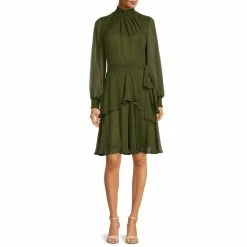 Top 10 🤩 Alex Marie Rosalia Long Split Sleeve Smocked Mock Neck Tie Waist Layered A-Line 👗 Dress Olive 🛒 -Alex Marie Shop unnamed file 1033