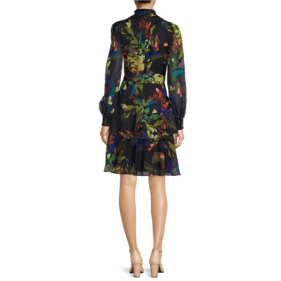 Cheapest π₯° Alex Marie Petite Size Floral Print Rosalia Long Split Sleeve V-Neck π Dress Navy Multi π 2 Cheapest π₯° Alex Marie Petite Size Floral Print Rosalia Long Split Sleeve V-Neck π Dress Navy Multi π - Image 2