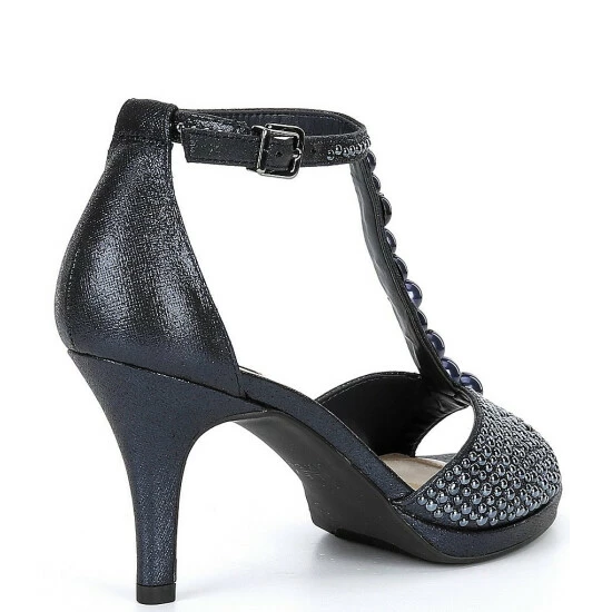 Coupon 👍 Alex Marie Leneta Pearl Embellished T-Strap 🩴 Sandals Black 🤩 2 Coupon 👍 Alex Marie Leneta Pearl Embellished T-Strap 🩴 Sandals Black 🤩 - Image 2