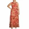 Top 10 🎉 Alex Marie Plus Size Helen Print Sleeveless Jewel Neck 👗 Dress Red Rust 👍