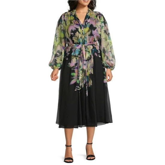Best reviews of π₯° Alex Marie Plus Size Serena Chiffon Floral Print Long Sleeve V-Neck Tie Waist Midi π Dress Green Floral Multi π 1 Best reviews of π₯° Alex Marie Plus Size Serena Chiffon Floral Print Long Sleeve V-Neck Tie Waist Midi π Dress Green Floral Multi π