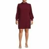 Hot Sale ⌛ Alex Marie Plus Size Heidi Cowl Neck Long Sleeve Social 👗 Dress Burgundy 🤩