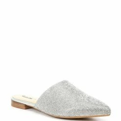 Best deal ⌛ Alex Marie Lavalle Rhinestone Pointed Toe Mules Silver 🥰