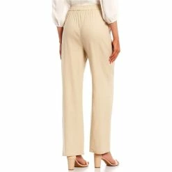 New 👍 Alex Marie Roselyn Straight Leg Tie Sash Waist Mid Rise Stretch Linen Pants Sandstone Tan 🎉 -Alex Marie Shop unnamed file 1156