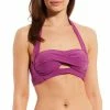 Best reviews of 👏 Alex Marie Solid Cutout Twist Halter Swim Top Grapevine 💯