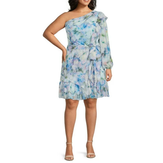 Top 10 𧨠Alex Marie Plus Size Sophie One Shoulder Long Sleeve Tie Waist A-Line π Dress Blue Mist π 1 Top 10 𧨠Alex Marie Plus Size Sophie One Shoulder Long Sleeve Tie Waist A-Line π Dress Blue Mist π