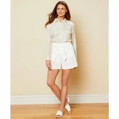 Flash Sale 😀 Alex Marie Stripe Long Sleeve Point Collar Button Front Pippa Blouse Khaki/ivory ❤️ -Alex Marie Shop unnamed file 1238