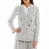 Deals 😉 Alex Marie Romi Stripe Notch Collar Long Sleeve Blazer Navy/ivory ⌛