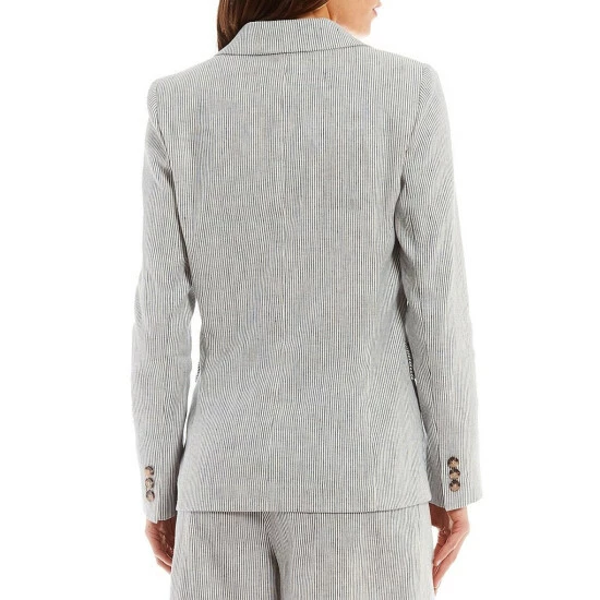 Deals π Alex Marie Romi Stripe Notch Collar Long Sleeve Blazer Navy/ivory β 2 Deals π Alex Marie Romi Stripe Notch Collar Long Sleeve Blazer Navy/ivory β - Image 2