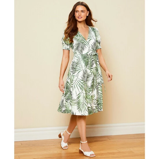 Best reviews of โจ Alex Marie Ashlyn Palm Print Short Puff Sleeve V-Neck Wrap ๐ Dress โญ 3 Best reviews of โจ Alex Marie Ashlyn Palm Print Short Puff Sleeve V-Neck Wrap ๐ Dress โญ - Image 3