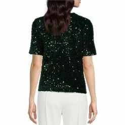 Best Pirce 💯 Alex Marie Lia Sequin Crew Neck Short Sleeve Velvet Blouse Black ❤️ -Alex Marie Shop unnamed file 168