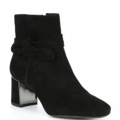 Hot Sale 🧨 Alex Marie Dashauna Suede Ankle Bow Booties Black ⌛ -Alex Marie Shop unnamed file 185