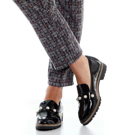 Wholesale β Alex Marie Garnella Patent Pearl Detail Lug Sole Loafers Black π₯° 7 Wholesale β Alex Marie Garnella Patent Pearl Detail Lug Sole Loafers Black π₯° - Image 7