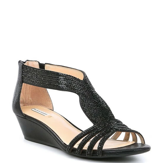 Brand new 🎉 Alex Marie Mersalo Rhinestone Wedges Black 💯 5 Brand new 🎉 Alex Marie Mersalo Rhinestone Wedges Black 💯 - Image 5