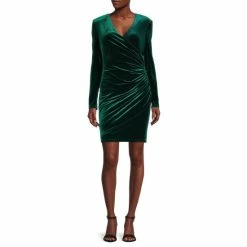 Best deal 🛒 Alex Marie Nikki Stretch Velvet Social 👗 Dress Dark Teal 👍