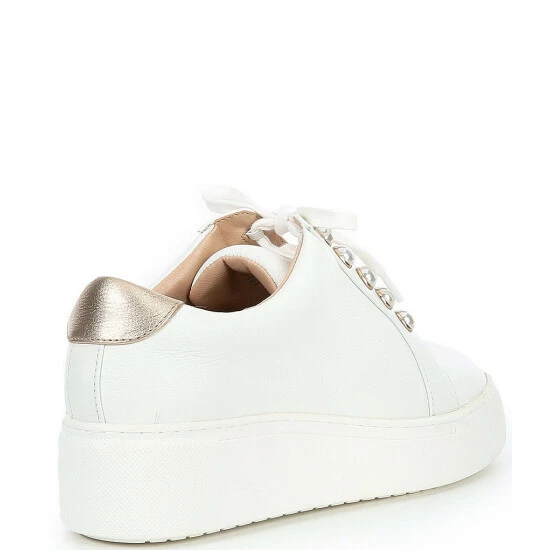 Outlet 😀 Alex Marie Wrenna Pearl Embellished Leather Platform 👟 Sneakers White/soft Gold 🔔 2 Outlet 😀 Alex Marie Wrenna Pearl Embellished Leather Platform 👟 Sneakers White/soft Gold 🔔 - Image 2