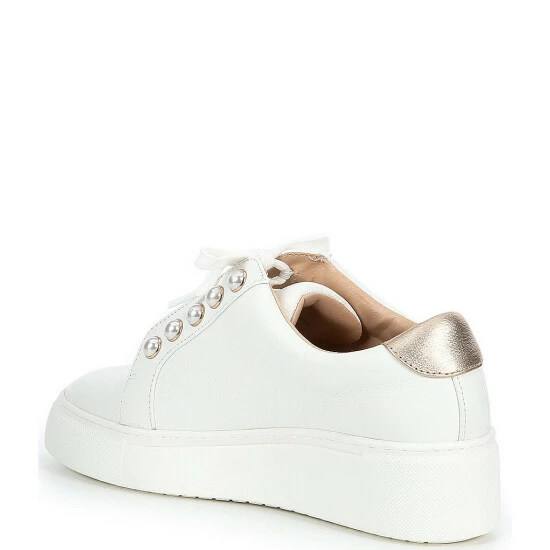 Outlet 😀 Alex Marie Wrenna Pearl Embellished Leather Platform 👟 Sneakers White/soft Gold 🔔 3 Outlet 😀 Alex Marie Wrenna Pearl Embellished Leather Platform 👟 Sneakers White/soft Gold 🔔 - Image 3