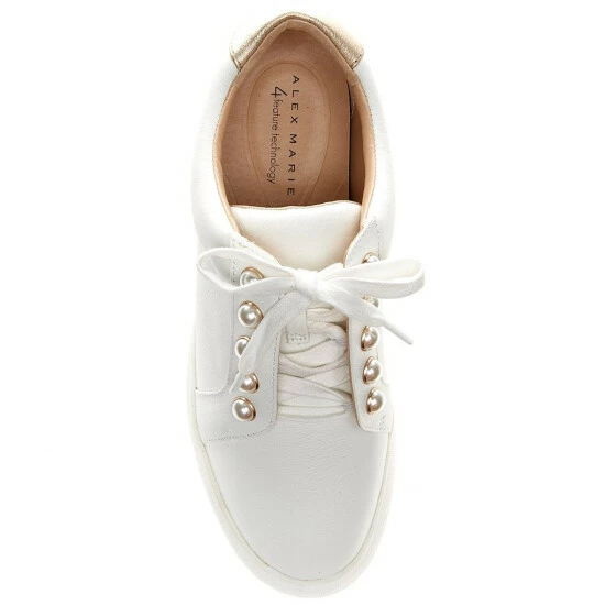 Outlet 😀 Alex Marie Wrenna Pearl Embellished Leather Platform 👟 Sneakers White/soft Gold 🔔 5 Outlet 😀 Alex Marie Wrenna Pearl Embellished Leather Platform 👟 Sneakers White/soft Gold 🔔 - Image 5