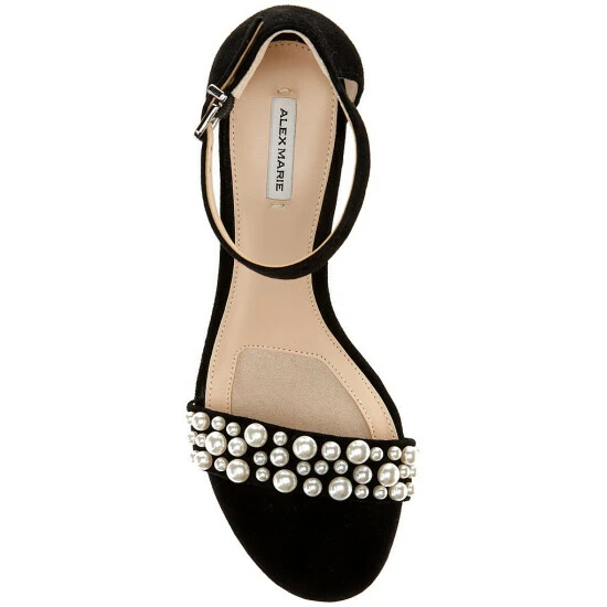 Deals ❤️ Alex Marie HalmarThree Suede Pearl Strap Block Heel 🩴 Sandals Black 🤩 5 Deals ❤️ Alex Marie HalmarThree Suede Pearl Strap Block Heel 🩴 Sandals Black 🤩 - Image 5