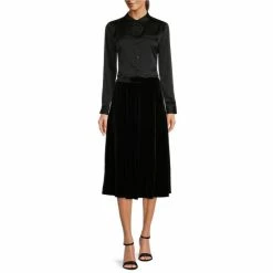 Best Pirce 🔔 Alex Marie Clarissa Stretch Velvet 👗 Skirt Black 🔔 -Alex Marie Shop unnamed file 399