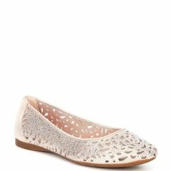 New 😉 Alex Marie Altana Metallic Laser-Cut Rhinestone Flats Silver 🔥