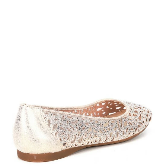 New 😉 Alex Marie Altana Metallic Laser-Cut Rhinestone Flats Silver 🔥 2 New 😉 Alex Marie Altana Metallic Laser-Cut Rhinestone Flats Silver 🔥 - Image 2