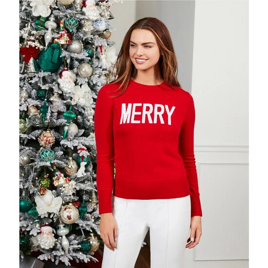 Best reviews of ๐ Alex Marie Merry Script Print Crew Neck Long Sleeve Festive Sweater Tango/white ๐งจ 5 Best reviews of ๐ Alex Marie Merry Script Print Crew Neck Long Sleeve Festive Sweater Tango/white ๐งจ - Image 5