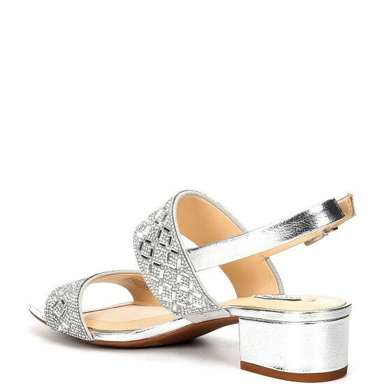Promo 🎉 Alex Marie CalinaTwo Rhinestone Block Heel 🩴 Sandals Silver ❤️ 3 Promo 🎉 Alex Marie CalinaTwo Rhinestone Block Heel 🩴 Sandals Silver ❤️ - Image 3
