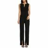 Best deal ✔️ Alex Marie Barbara Split V-Neck Crossover Waist Slit Front Leg Jumpsuit Black ⭐