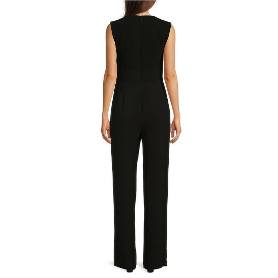 Best deal ✔️ Alex Marie Barbara Split V-Neck Crossover Waist Slit Front Leg Jumpsuit Black ⭐ 2 Best deal ✔️ Alex Marie Barbara Split V-Neck Crossover Waist Slit Front Leg Jumpsuit Black ⭐ - Image 2