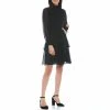 Best Sale 👏 Alex Marie Rosalia Long Split Sleeve Mock Neck Tiered Ruffle A-Line 👗 Dress Black 🎉