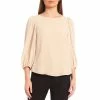 Buy ⭐ Alex Marie Lori Round Neck 3/4 Sleeve Elastic Cuff Blouse Black 🔥