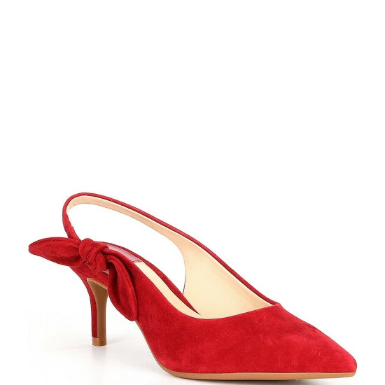 Discount ๐ Alex Marie Aaileen Suede Bow Slingback Pumps Crimson Red ๐ 1 Discount ๐ Alex Marie Aaileen Suede Bow Slingback Pumps Crimson Red ๐