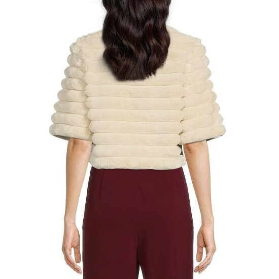 Cheapest ⌛ Alex Marie Alize Faux Fur Crew Neck Short Sleeve Cover Up Soft White ✔️ 2 Cheapest ⌛ Alex Marie Alize Faux Fur Crew Neck Short Sleeve Cover Up Soft White ✔️ - Image 2