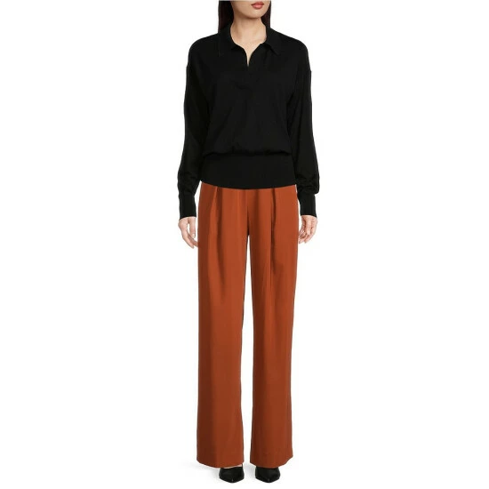 Outlet 😉 Alex Marie Alexa Polo Collar Long Sleeve Wool Blend Sweater Burgundy 😀 3 Outlet 😉 Alex Marie Alexa Polo Collar Long Sleeve Wool Blend Sweater Burgundy 😀 - Image 3