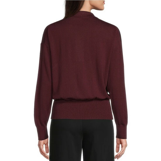 Outlet 😉 Alex Marie Alexa Polo Collar Long Sleeve Wool Blend Sweater Burgundy 😀 5 Outlet 😉 Alex Marie Alexa Polo Collar Long Sleeve Wool Blend Sweater Burgundy 😀 - Image 5