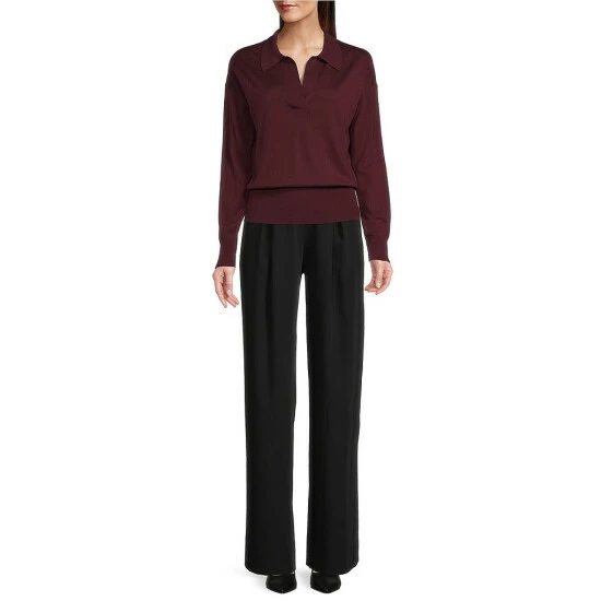 Outlet 😉 Alex Marie Alexa Polo Collar Long Sleeve Wool Blend Sweater Burgundy 😀 6 Outlet 😉 Alex Marie Alexa Polo Collar Long Sleeve Wool Blend Sweater Burgundy 😀 - Image 6