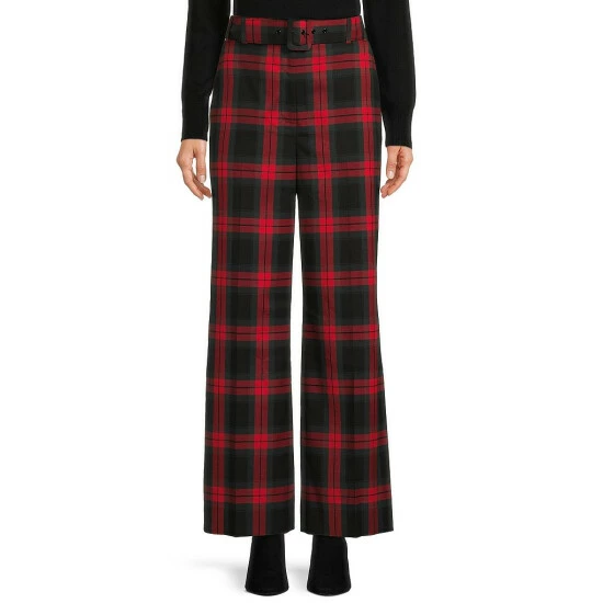 New ๐ Alex Marie Rebecca Belted Plaid Wide Leg Pants Black Plaid ๐งจ 1 New ๐ Alex Marie Rebecca Belted Plaid Wide Leg Pants Black Plaid ๐งจ