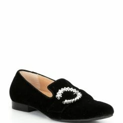 Buy 💯 Alex Marie Andrean Velvet Jewel Buckle Loafers Black 😀