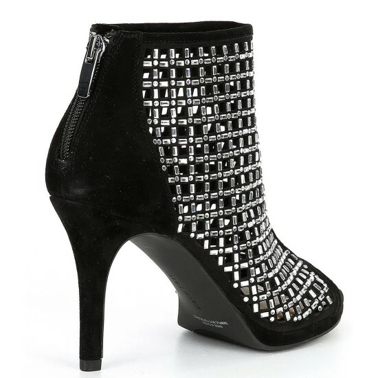 New ✨ Alex Marie Livia Suede Embellished Peep Toe Platform Shooties Black 🎉 2 New ✨ Alex Marie Livia Suede Embellished Peep Toe Platform Shooties Black 🎉 - Image 2