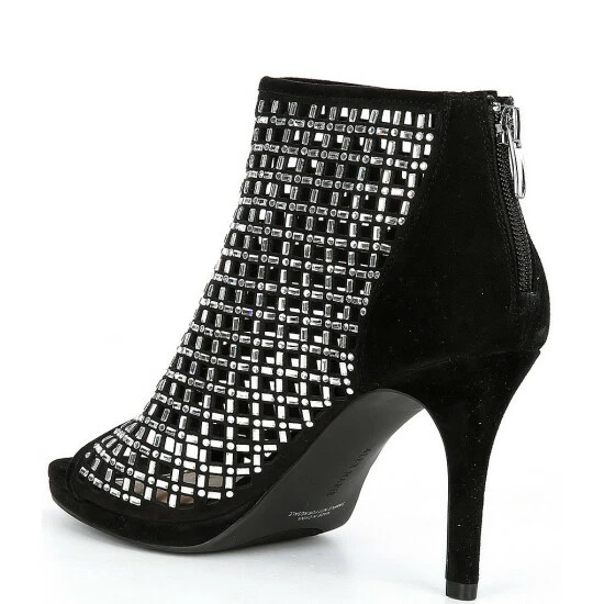 New ✨ Alex Marie Livia Suede Embellished Peep Toe Platform Shooties Black 🎉 3 New ✨ Alex Marie Livia Suede Embellished Peep Toe Platform Shooties Black 🎉 - Image 3