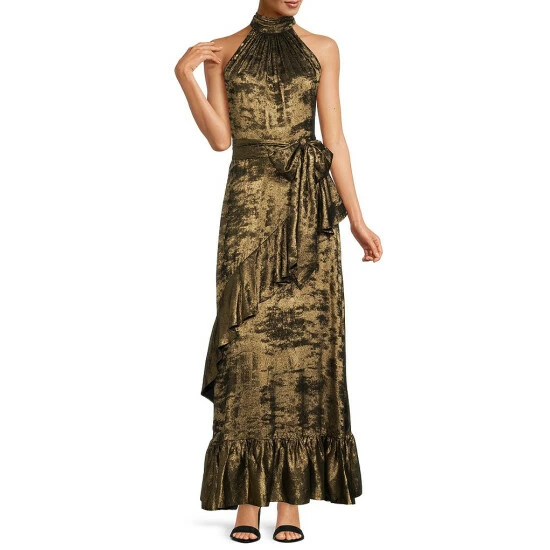 Cheapest 😀 Alex Marie Petite Size Tiered Ruffle Hem Metallic Tiffany Halter Gown Black/gold ⌛ 1 Cheapest 😀 Alex Marie Petite Size Tiered Ruffle Hem Metallic Tiffany Halter Gown Black/gold ⌛