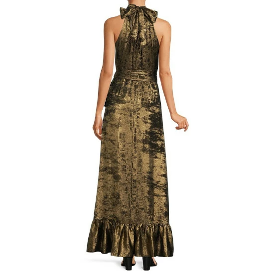 Cheapest 😀 Alex Marie Petite Size Tiered Ruffle Hem Metallic Tiffany Halter Gown Black/gold ⌛ 2 Cheapest 😀 Alex Marie Petite Size Tiered Ruffle Hem Metallic Tiffany Halter Gown Black/gold ⌛ - Image 2