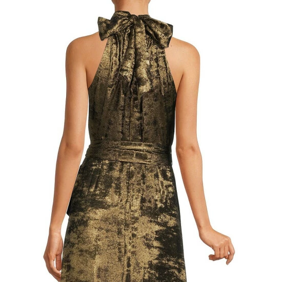 Cheapest 😀 Alex Marie Petite Size Tiered Ruffle Hem Metallic Tiffany Halter Gown Black/gold ⌛ 4 Cheapest 😀 Alex Marie Petite Size Tiered Ruffle Hem Metallic Tiffany Halter Gown Black/gold ⌛ - Image 4