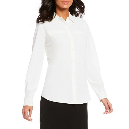Best deal ❤️ Alex Marie Piper Lightweight Soft Crepe De Chine Point Collar Long Sleeve Button Front Washable Top Ivory 👍 1 Best deal ❤️ Alex Marie Piper Lightweight Soft Crepe De Chine Point Collar Long Sleeve Button Front Washable Top Ivory 👍