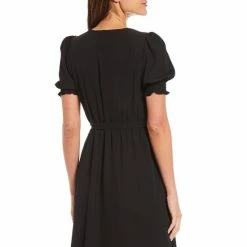 Outlet 😉 Alex Marie Ashlyn Midi V-Neck Short Sleeve Wrap 👗 Dress Black 😍 -Alex Marie Shop unnamed file 751