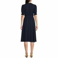 Outlet 😉 Alex Marie Ashlyn Midi V-Neck Short Sleeve Wrap 👗 Dress Black 😍 -Alex Marie Shop unnamed file 753