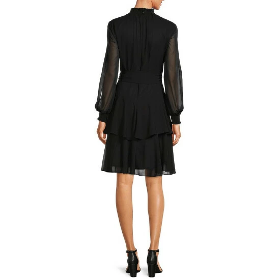 Outlet 🎉 Alex Marie Petite Size Rosalia Long Sleeve Mock Neck 👗 Dress Black ⌛ 2 Outlet 🎉 Alex Marie Petite Size Rosalia Long Sleeve Mock Neck 👗 Dress Black ⌛ - Image 2